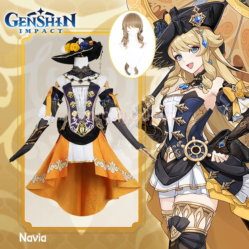 

Genshin Impact Navia Cosplay Costume Uniform Anime Chinese Style Halloween Costumes For Women Game