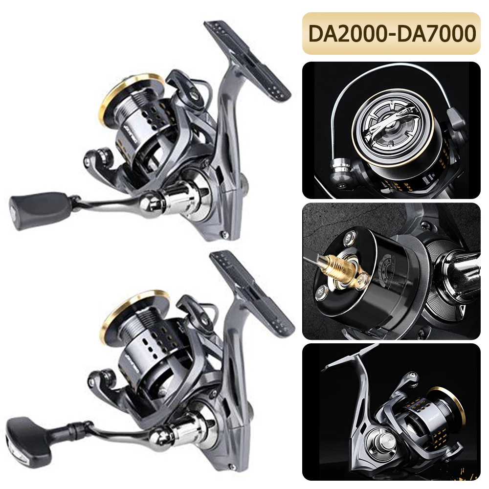 DA2000-DA7000 Spinning Fishing Wheel 3+1 Bearings Metal Lure Spinning  Fishing Reel 15kg Max Drag Gear Tools Accessories