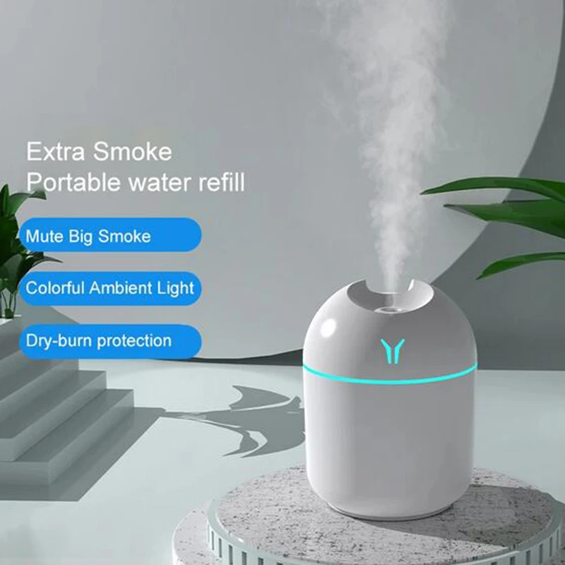 Compact USB Air Humidifier & Aroma Diffuser with LED Mood Lighting