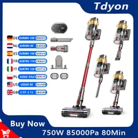 Aspirateur sans fil Tdyon 750W, aspiration ultra puissante de 85000Pa, charge rapide en 3 heures, grand réservoir à poussière de 2,8L, batterie amovible, autonomie jusqu'à 80 minutes, aspirateur à main 2-en-1 pour le nettoyage des tapis, de la maison et de l'intérieur de la voiture. 1