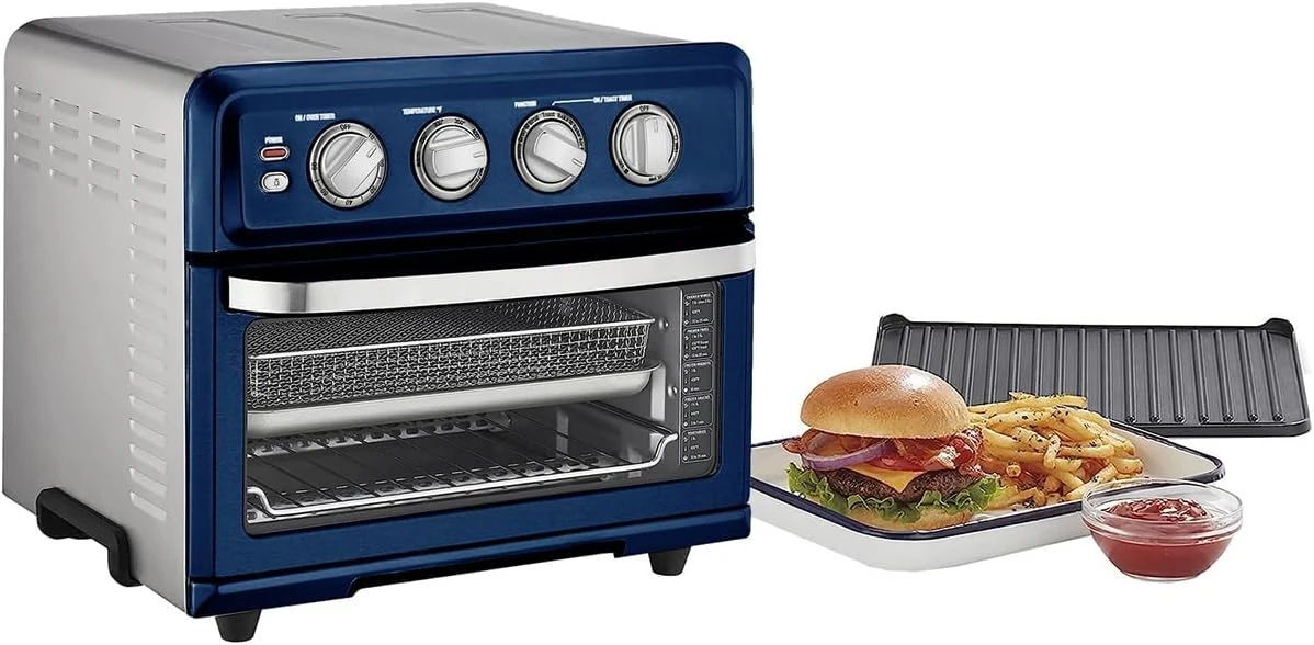Air Fryer + Convection Toaster Oven, 8-1 Oven with Bake, Grill, Broil & Warm Options, Stainless Steel, TOA-70 (Navy Blue) 4