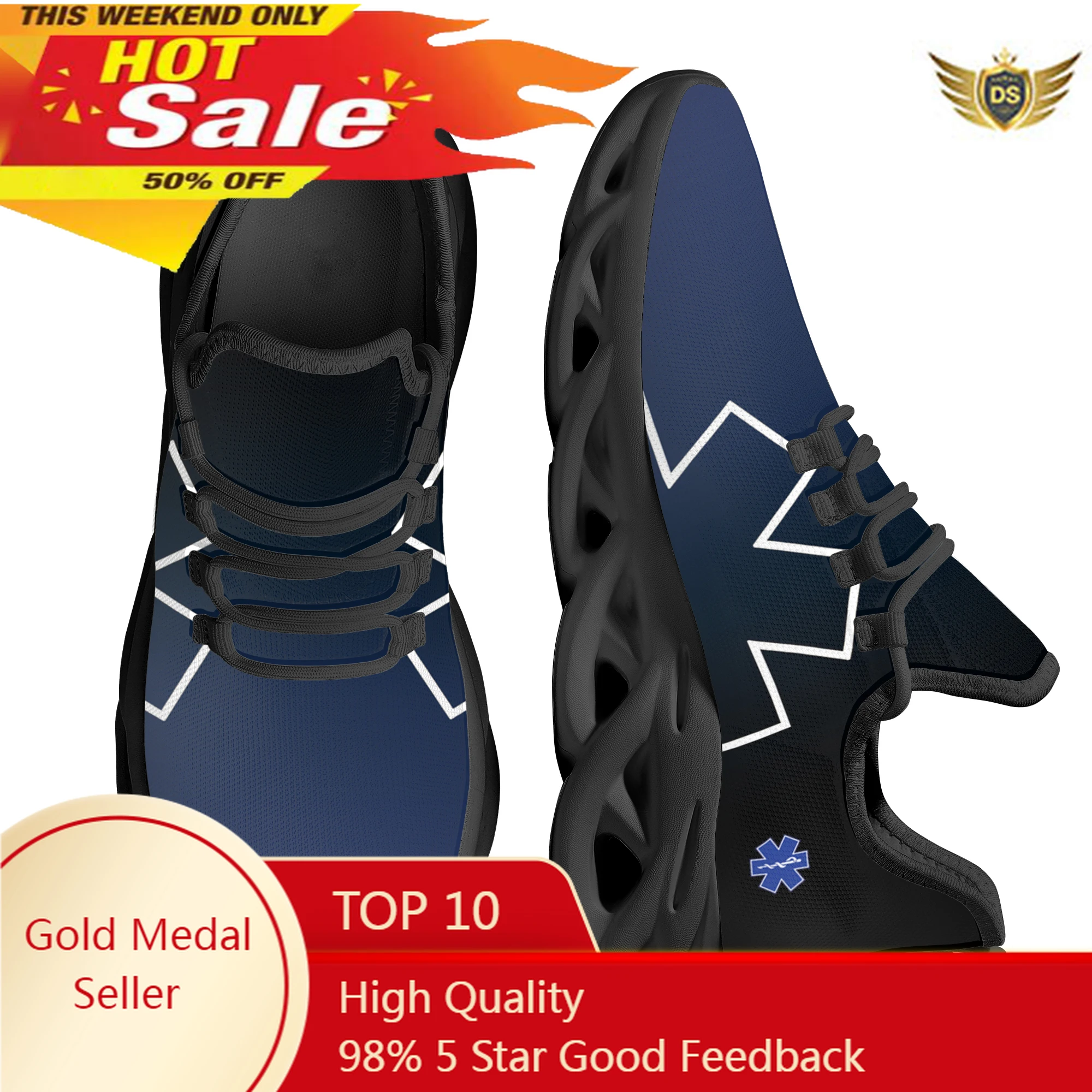 Gradient EMS EMT EMR Paramedic AF Mesh Sports Sneakers For Women Flats Casual Outdoor Male Athletic Running Shoes