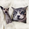 Winter Customized pet photo pillow with no white border, fun and personalized gift, suitable for pet owners, friends and lovers 3