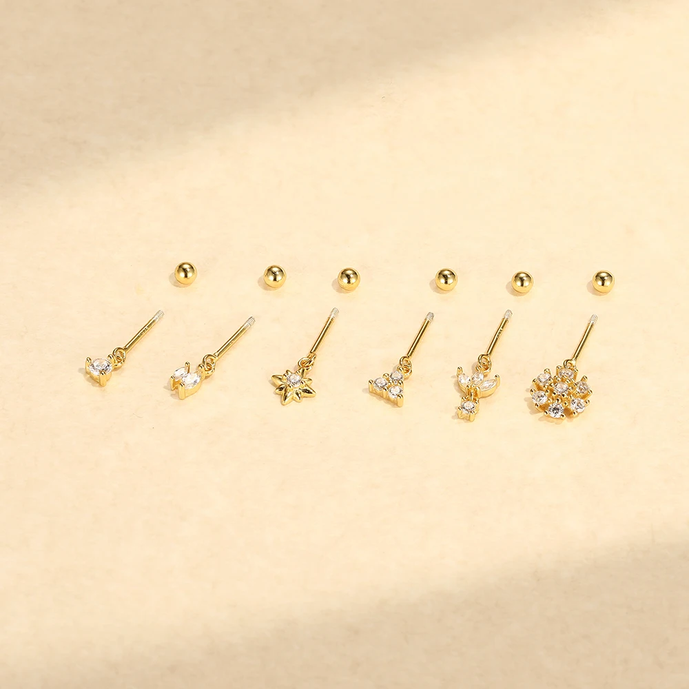 ROXI 925 Sterling Silber Ungewöhnlicher achteckiger Stern/Pferdeaugen-Zirkon-Ohrring für Frauen, INS Exquisiter edler Schmuck – Detail 7