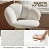 Boucle Upholstered Desk Chair Cloud-Shaped Vanity Chair Adjustable Home Office Chairs Computer Chairs with Rolling Wheels 5