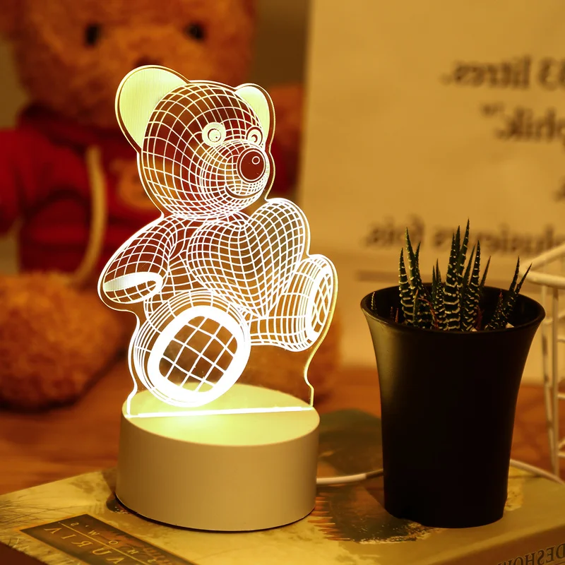 

Акриловый светодиодный ночник с USB, 3D лампа, неоновая вывеска, рождественские украшения для дома, спальни, дня рождения, Декор, свадебные подарки