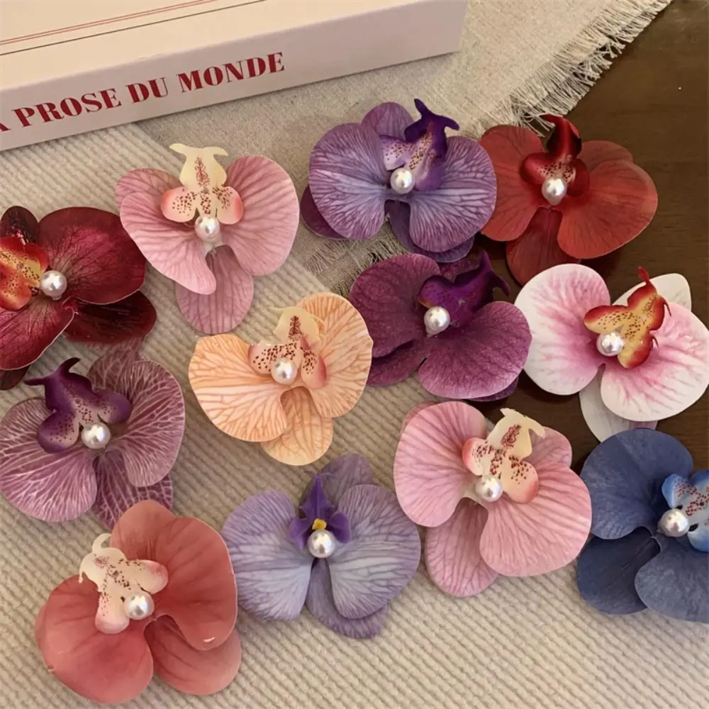 Cloth Flower Hair Clip Butterfly Orchid Korean Style Orchid Flower Hairpin Bohemian Style Female Hair Accessories Girl Hair Clip