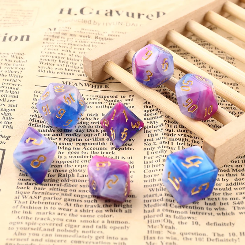 ٸü 7-ֻ  ҿ뵹-DND ֻ Ʈ, RPG/MTG D4 D6 D8 D10 D % D12 D20 ֻ  7 /Ʈ,  Ƽ  
