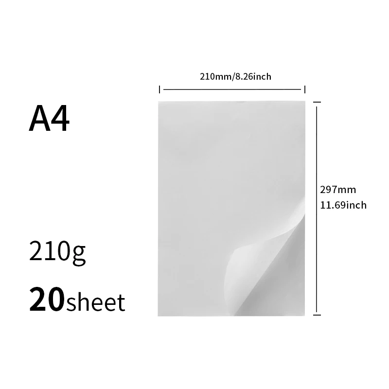 נייר Washi A4 עצמי דביק חומר חשבון ידני מדבקה לייזר דיו להדפסה שקוף DIY נייר יפני ﻿