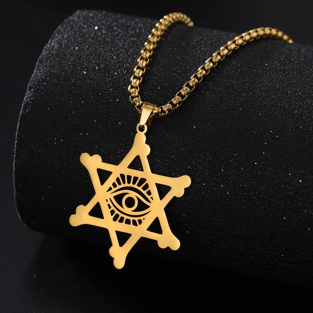 Dawapara Vintage filigrane Hamsa Hand von Fatima Stern von David Hexagramm Halskette viel Glück Erfolg Amulett Schmuck Edelstahl – Detail 30