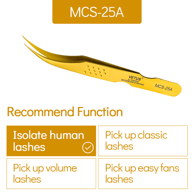 Vetus MCS All size single pack tweezers for eyelash extensions