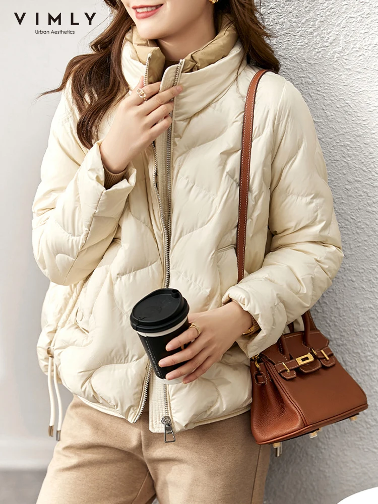 Vimly Short Puffer Duck Down Jacket Women Luxury Loose Thick Warm Winter Coats Ladies 2022 Female Fashion Clothes for Women