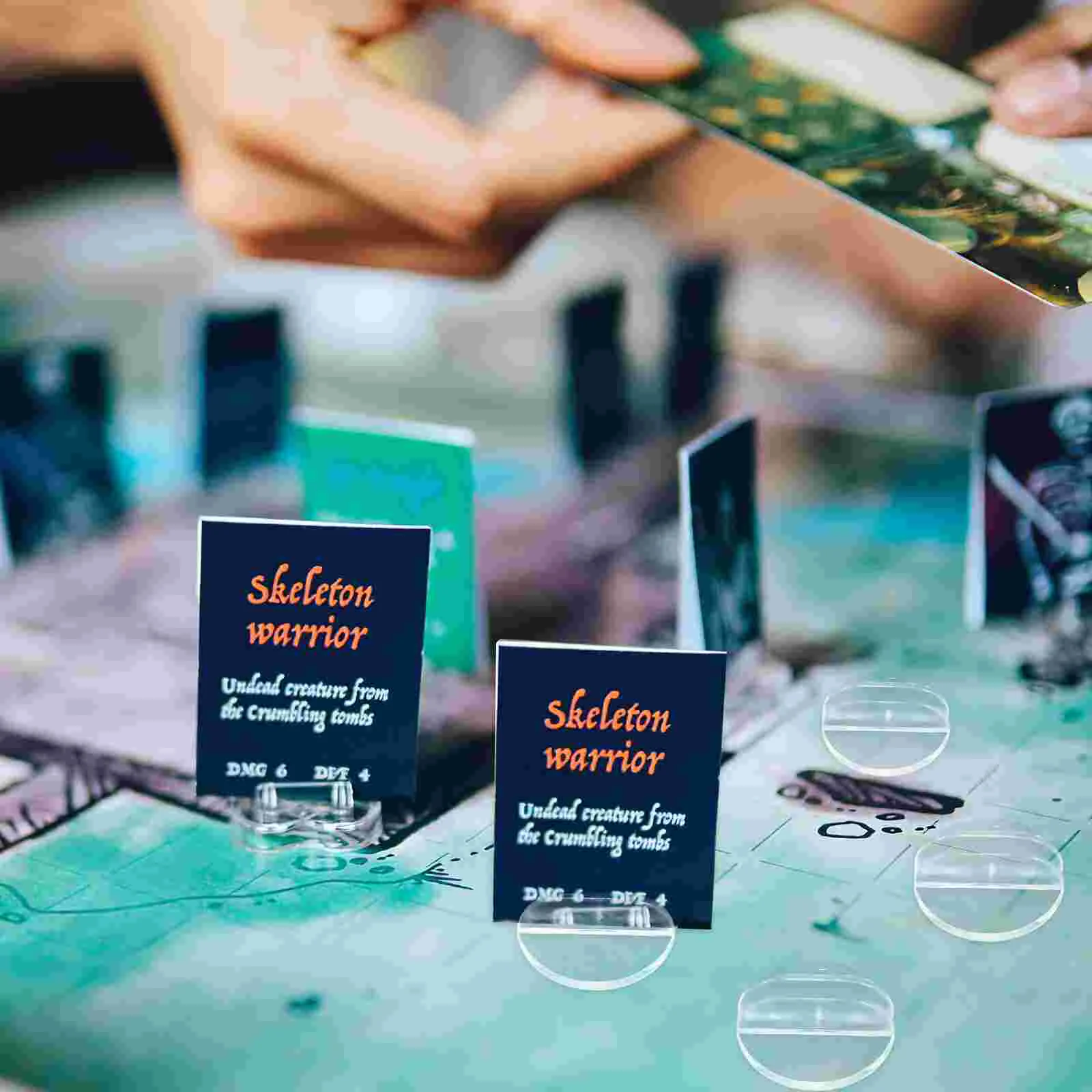 50 Pcs Transparent Round Board Game Card Holder Clear Sleeves Card Stand For Plastic Stands Festive Supplies Place Cards Gaming