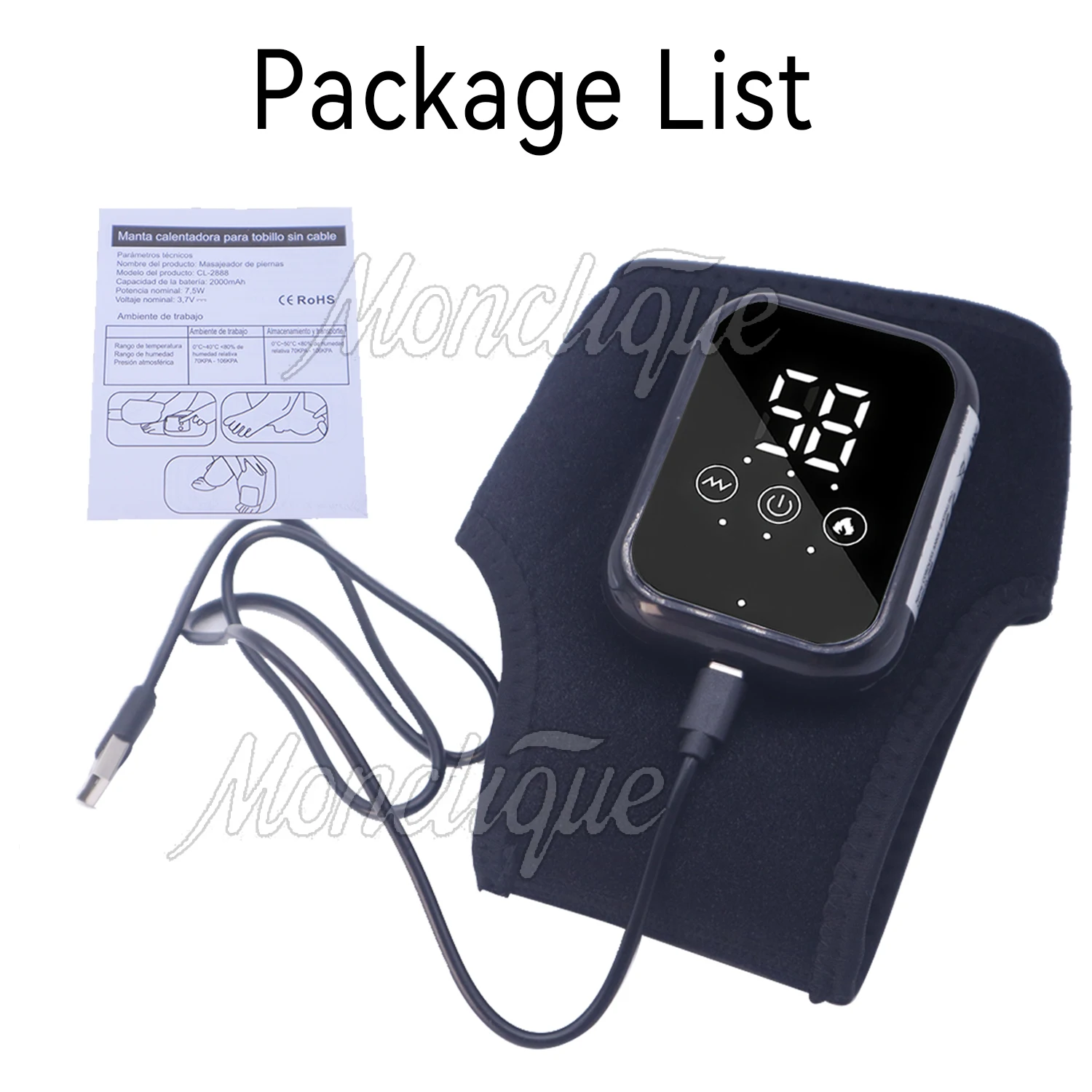 Electric Foot Ankle Brace Heating Massager Rechargeable Hot Compres Vibration Massage Cervical Protection  Support Fitness Relax