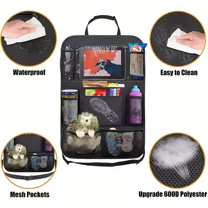 1pc-Multi-Pocket Car Seat Organizer - Waterproof, Durable Material-Perfect for Road Trips and Daily Use-Great Gift for Holidays