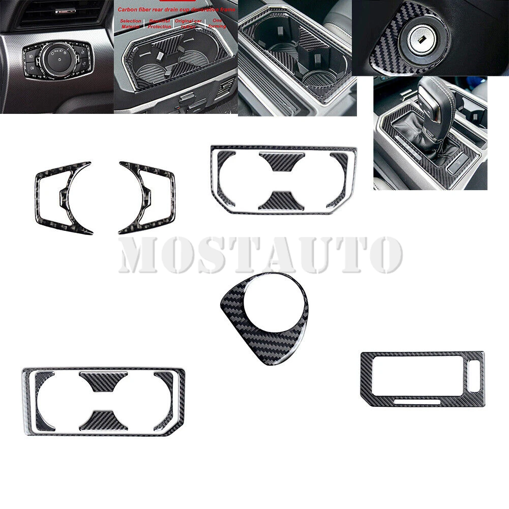 

For Ford F-150 Soft Carbon Fiber Interior Accessories Kit Cover Trim 2015-2020 14pcs Interior Whole Kit