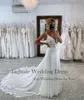 Eightale Boho Wedding Dresses V-Neck Lace Appliques A-Line Spaghetti Straps Customized Court Train Bridal Gown Vestido De Novia 2