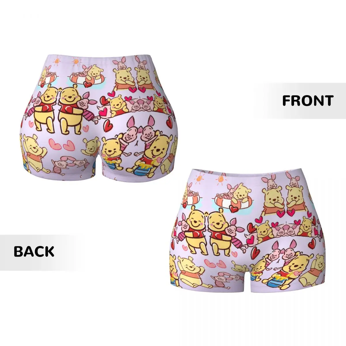 Winnie The Pooh Workout Biker Running Shorts Women Animation Gym Yoga Shorts