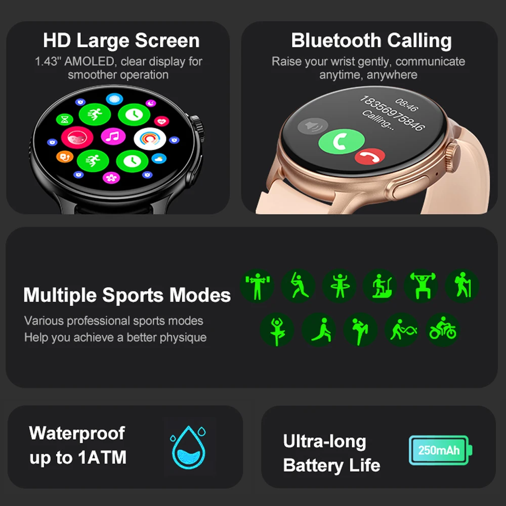  GPS  Ʈ ġ, AMOLED ÷, ɹڼ ƮϽ ġ,  ȭ,  Ʈġ, 1.43 ġ, 2024 ǰ