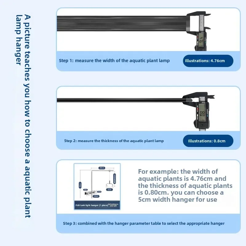 Supporto Regolabile Per Luci Acquario In Lega Alluminio - 2 Pezzi Per Acqua Dolce E Salata