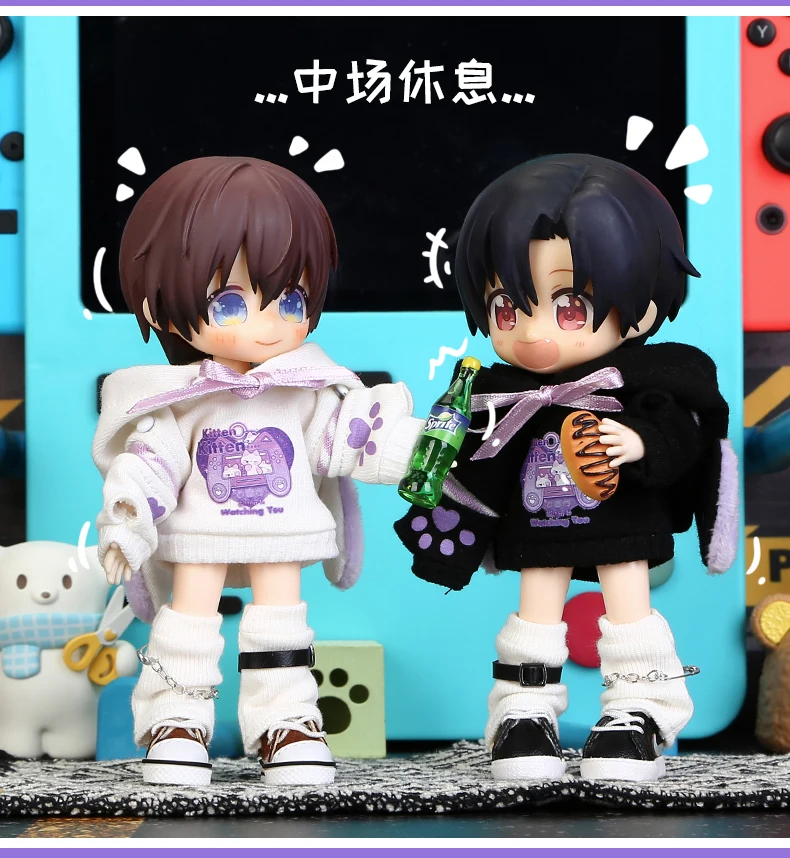 Ob11 Doll Cat Hoodie Clothes Cat Game Console Jacket Accessories For Molly , Ymy Body, p9, Gsc, Obitsu11 ,Ufdoll,1/12Bjd Doll