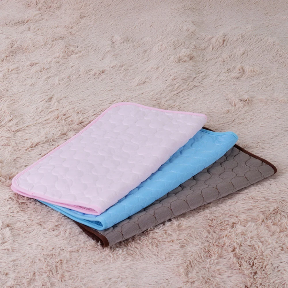 Pet Cooling Mat Dog Cat Self Cooling Ice Silk Breathable Pad Bed Blanket for Pet Crate