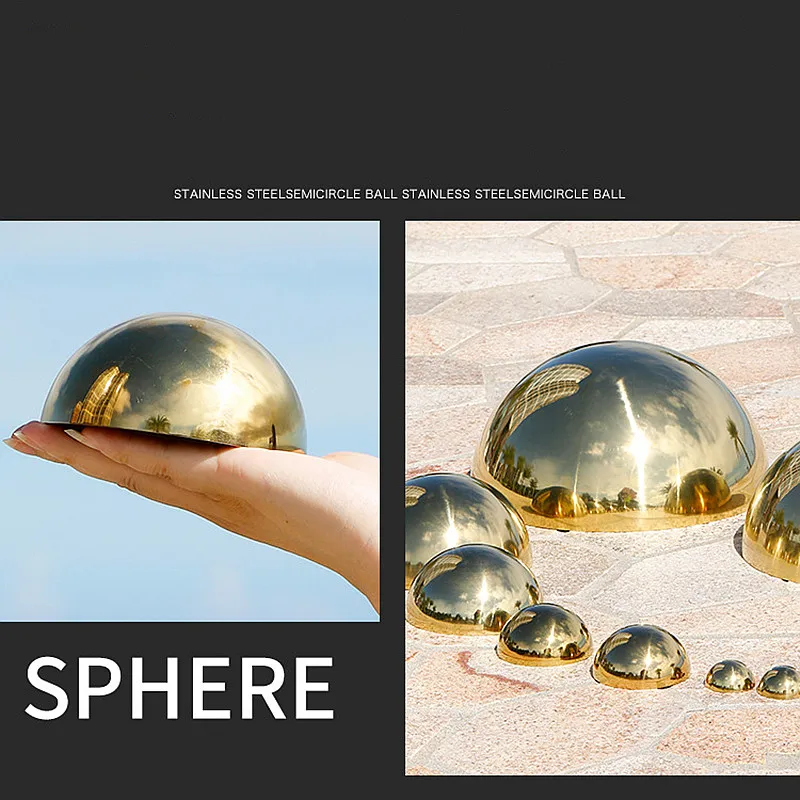 Stainless Steel Titanium Gold Decorative Mirror Dome Ball