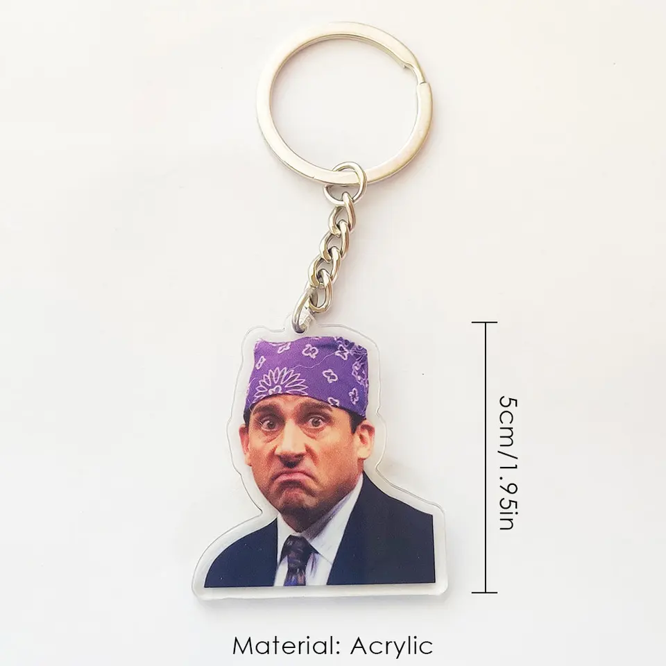 The Office Figures Funny Memes Keychain Dwight Schrute Michael Scott  Acrylic Keyring Key Holder - AliExpress, image size:960x960