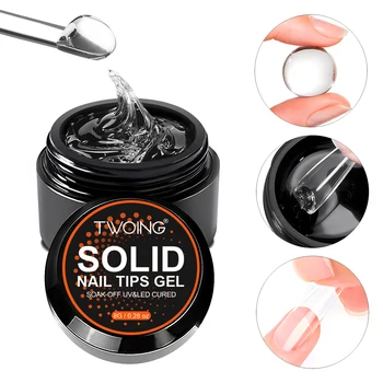TWOING 8g Punte per unghie solide trasparenti Gel a lunga durata Forte adesione UV/LED Gel da costruzione per unghie Home Salon Manicure Design fai da te