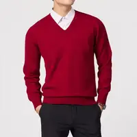 Wool Men's Sweaters V-neck Pullovers Cashmere Knitting Hot Sale Spring Autumn Sweaters Knitwear High Quality Jumpers Clothes