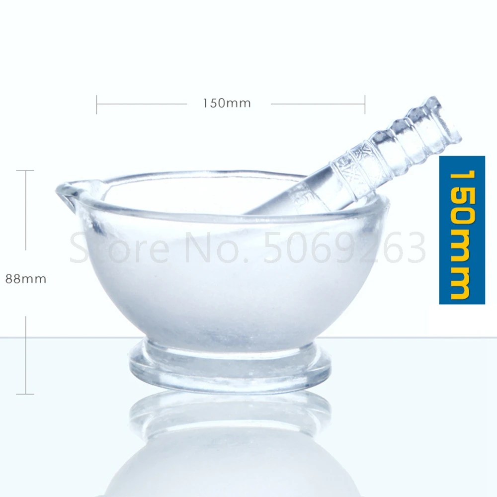 1pcs Glass mortar and pestle Lab Diameter 60mm to 180mm Glass mortar and pestle Mortar bowl all size available