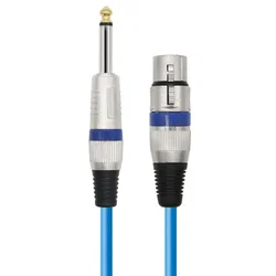 High-Quality 6.35mm TS to XLR Female Audio Cable - 3m (Blue)