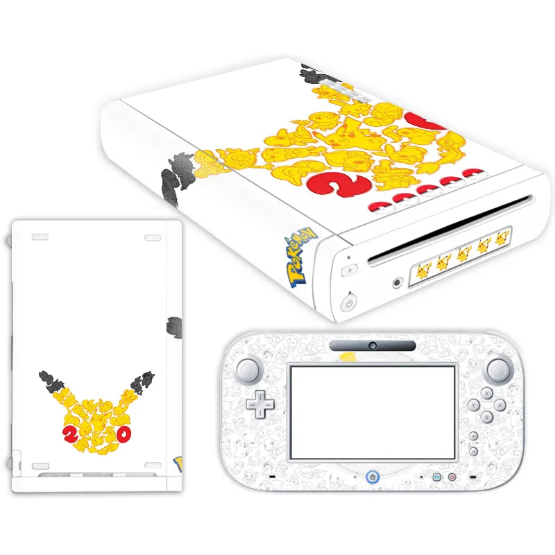 Hello Kitty Pikachu Simpson Vinyl Cover For Nintend Wii U Console Controller Decal Game Accessories For Wii U Skin Sticker 