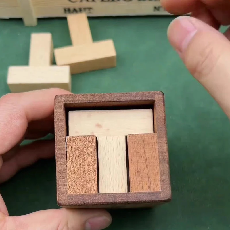 Challenging Wooden Brain Teaser Puzzle Box - Unique Gift
