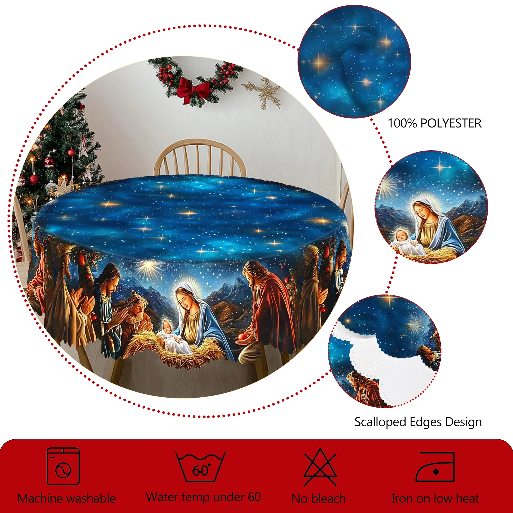 Merry Christmas Printed Tablecloth