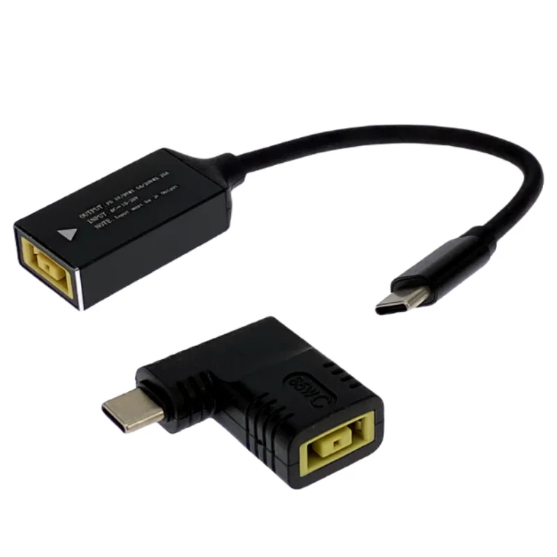 Laptop charger power cable power cord plug adapter ac adapter power plug connector 65W USB Type C PD Fast Charging Cable for Lenovo Laptop Charger Dc Square Plug to Type C PD Adapter Converter for MacBook POCO