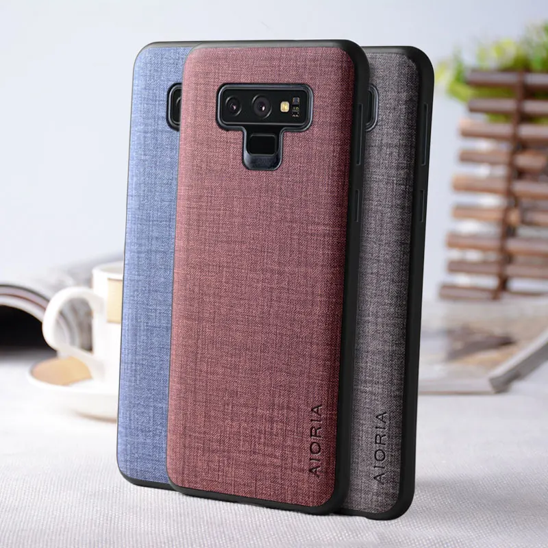 Custodia Per Samsung Galaxy Note 9 Funda Textile Texture Leather Soft Tpu E Hard Pc Cover Per Samsung Galaxy Note 9 Case Capa
