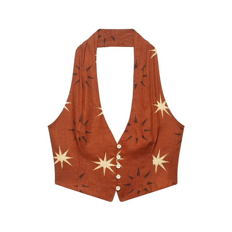 Women 2 Pieces Wide Leg Pants Sets 2025 New Fashion Printed Short Top Trousers Women's Suit Casual Two Piece Woman Outfits