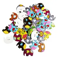 50 Pieces Assorted Color Elephant Shape Wooden Flat 2 Holes Buttons for Sewing Crafts Scrapbooking 2
