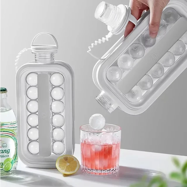 1 pcs Ice Ball Molds Collapsible Ice Maker Home Travel 2 in 1 Ice Balls Ice Cubes Travel Silicone Ice Compartment Ice Cube Mold