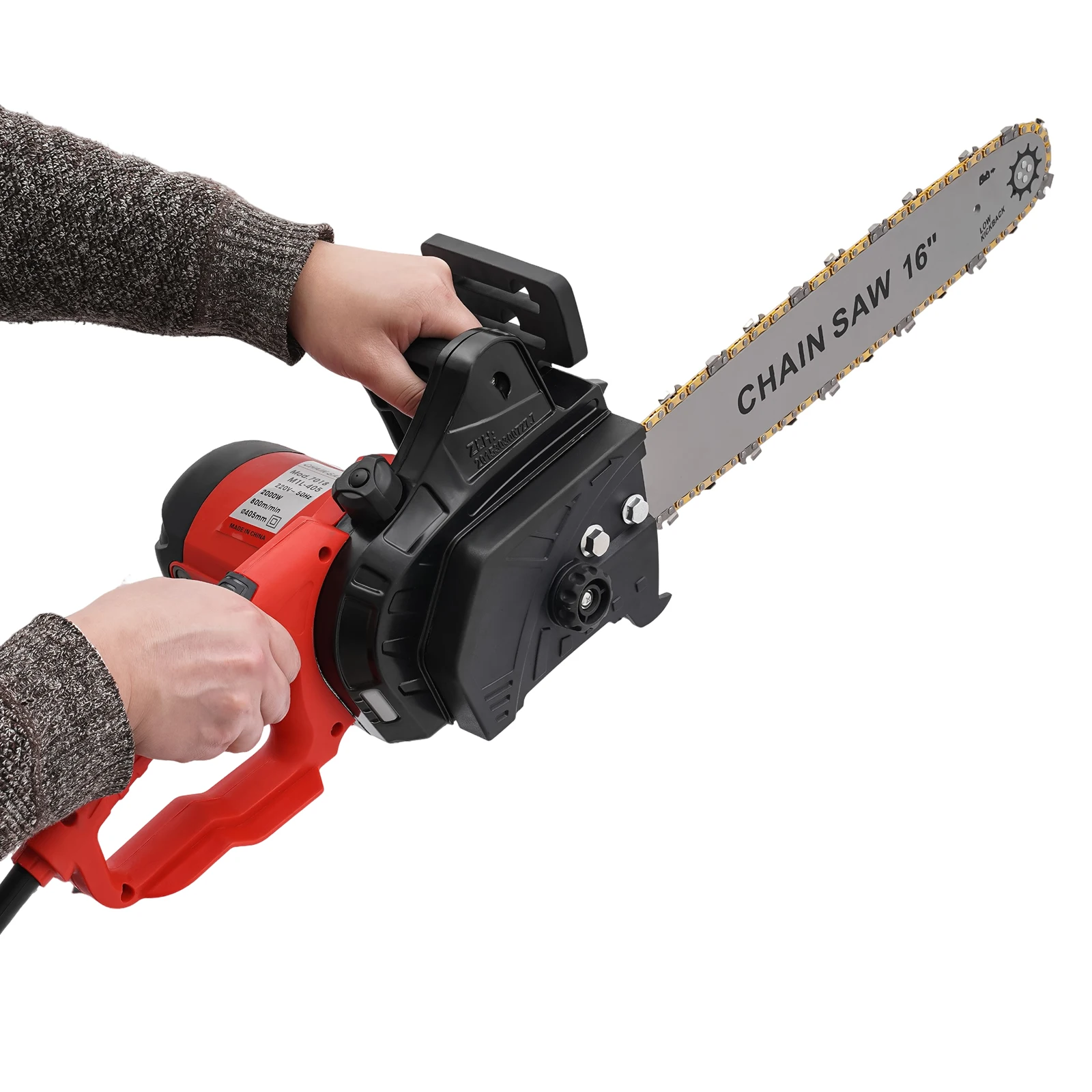2000 W, 16 Zoll, 800 U/min, elektrische Hochgeschwindigkeits-Kettensäge, Motor mit Kupferdraht, elektrische Kettensäge zum Schneiden aller Arten von Holz, 220 V – Detail 3