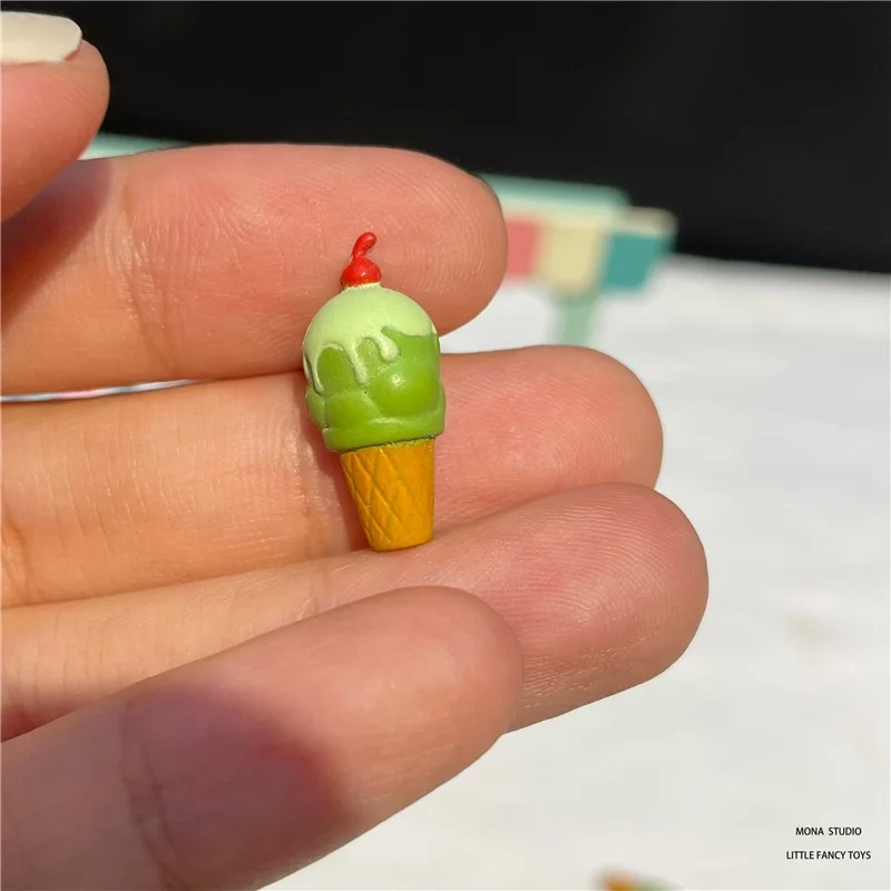 대량 시뮬레이션 말차 그린 아이스크림 아이스크림 콘 음식 및 플레이 미니어처 모델, PVC 장식 DIY 수제 액세서리