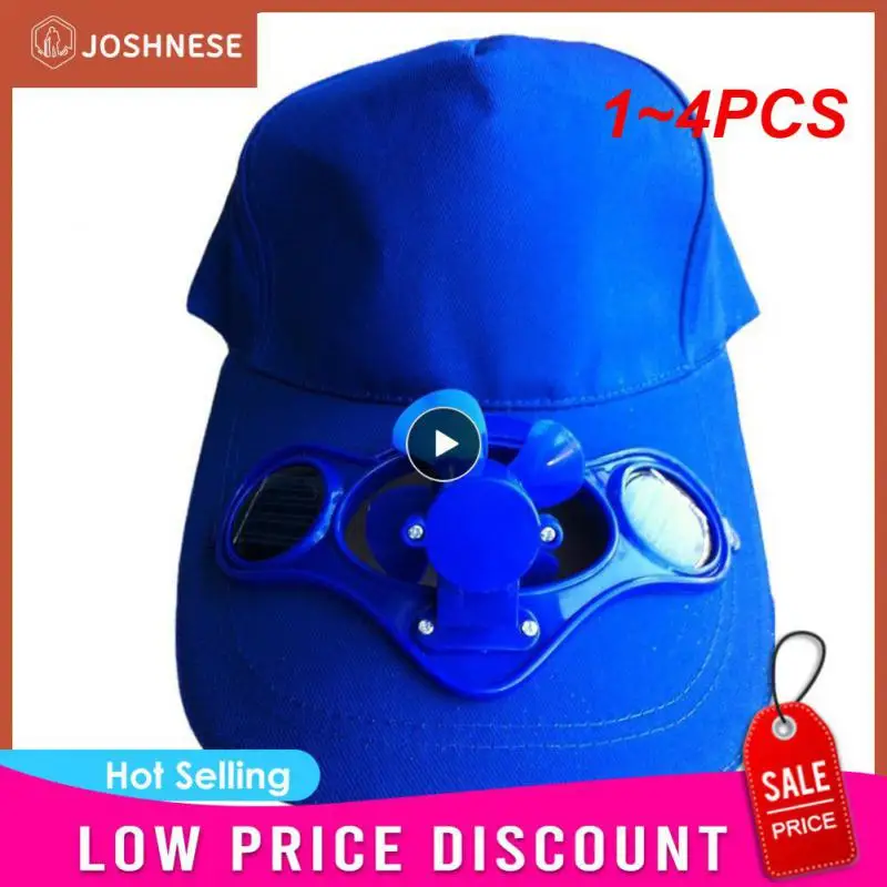 

1~4PCS Five Colors Summer Sport With Fan Free Charging Sun Protection Solar Cotton Hat Sun Visor Baseball Casual Unisex