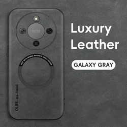 Magnetic Retro Leather Soft Phone Case with Wireless Charging Compatibility for HONOR X9D (GRAY)