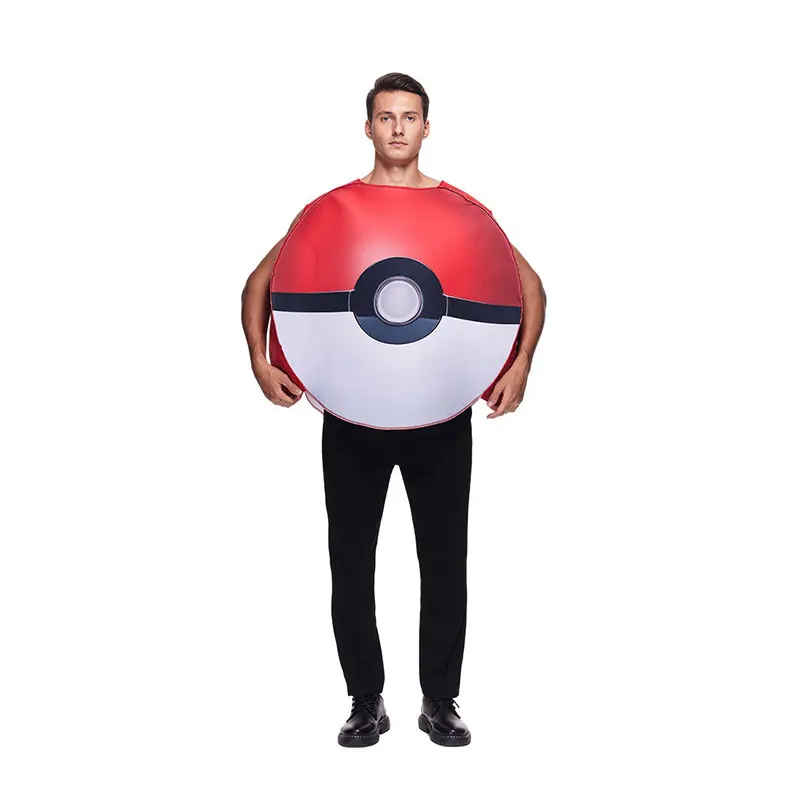 Pokémon Poké Ball Halloween Kostüm Erwachsenenmantel, lustiger Pokémon Puppenball, gruseliges Party-Outfit – Detail 2
