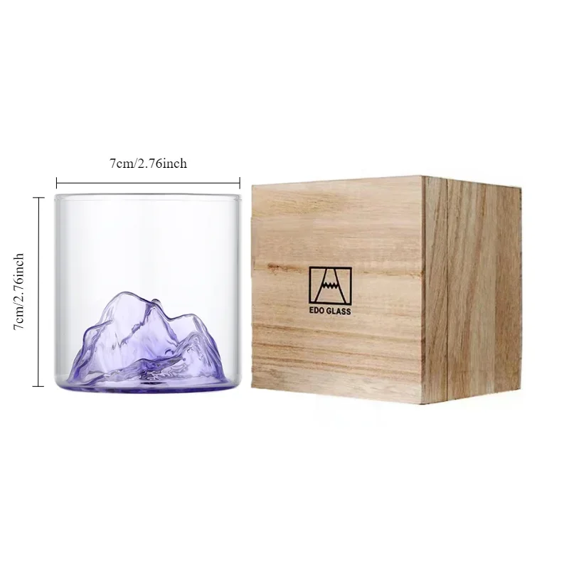 Verre à Whisky Japonais 3D – Style Montagne Glacier, Gobelet Insolite