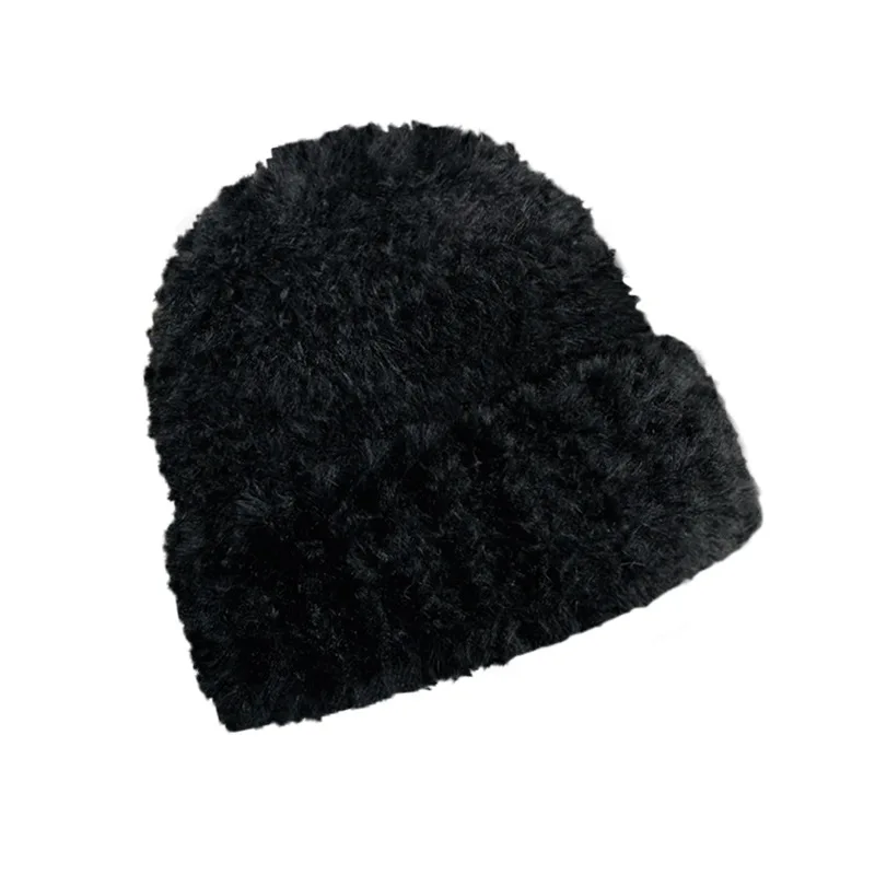 Autumn Winter Women's Hat 2022 New Simple Soft Beanie Thickening Knitted Cap Outdoor Warm Cold-Proof Bonnet Skull Beanie Hat
