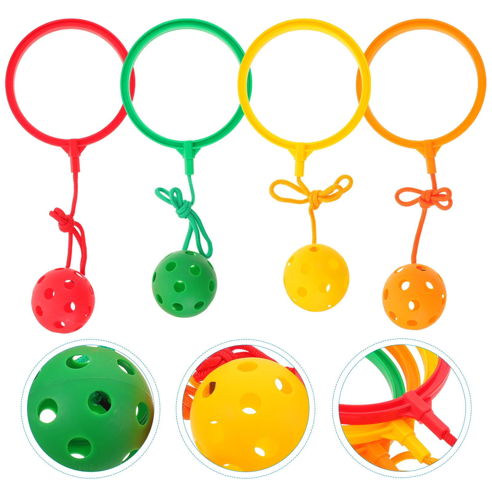

4 Pcs Skip Ball Kids Toy Children Jumping Ring Bouncing for Fitness Single Foot Whirling Surround