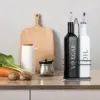 500ml 17oz Oil and Vinegar Dispenser Set with Caddy Holder Vinegar Bottle Black & White Dispenser Bottle Glass Set for Farmhouse 5