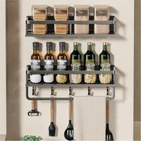 1 Multi-Functional Storage Rack With Rod Seasoning Rack Wall-Mounted Seasoning Storage Rack For Cooking Items 2